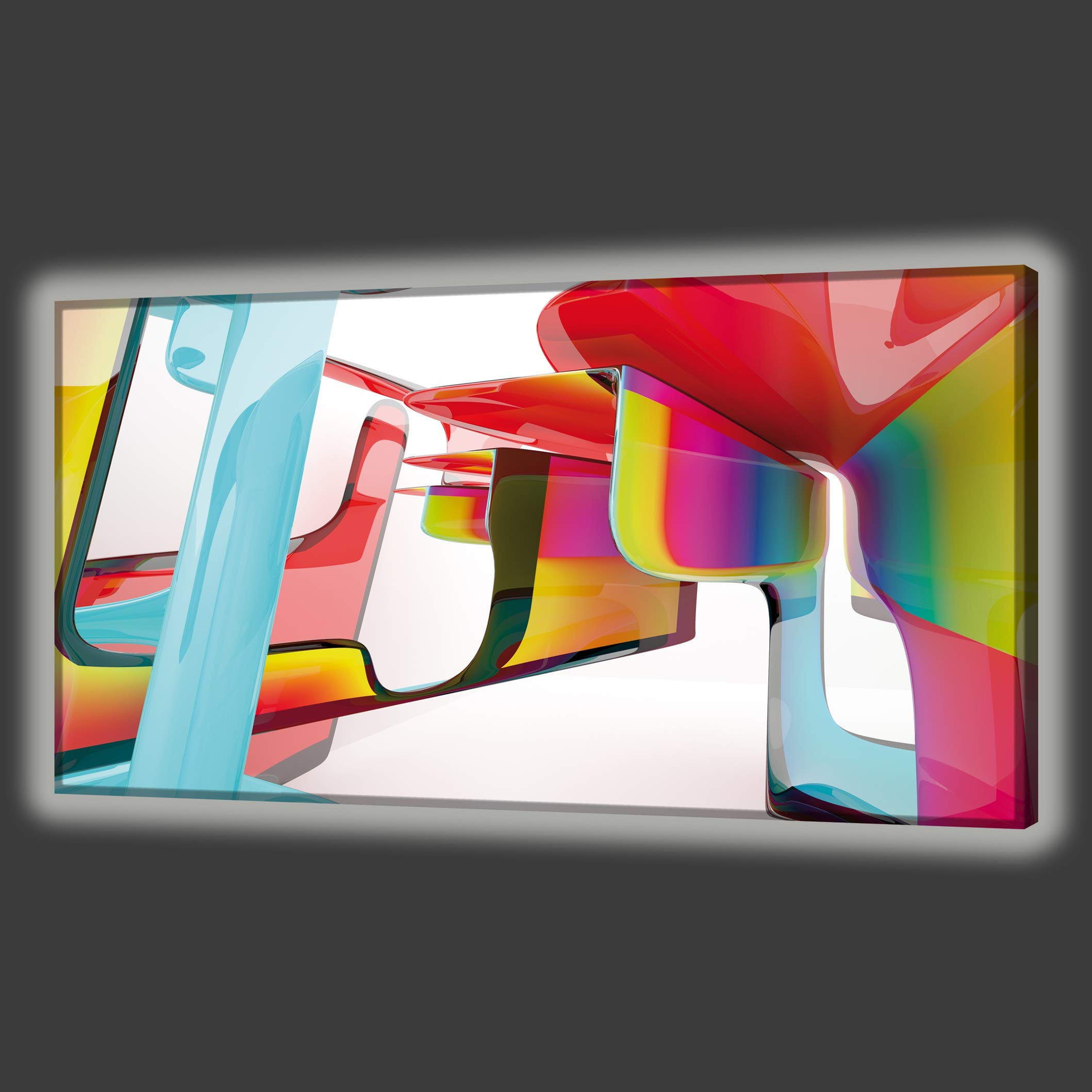 Panneau lumineux décoratif en plastique 80x40 cm avec couleurs au choix