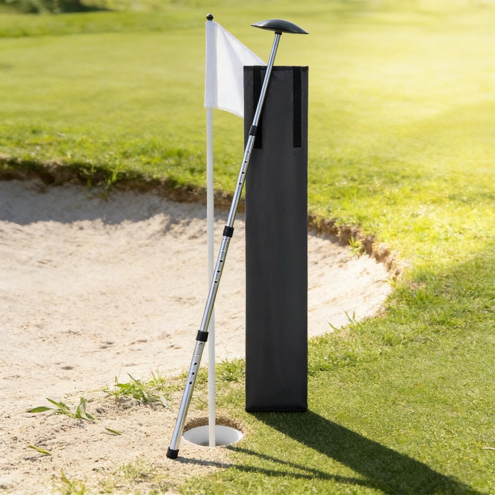 Golf Travel Bag Pole - Telescopic Club Protection Support, Heavy Duty Cover Rod Professional Travel Style, Adjustable Height Design + Shock Top, Aluminium Alloy Material Durable Finish - For Go
