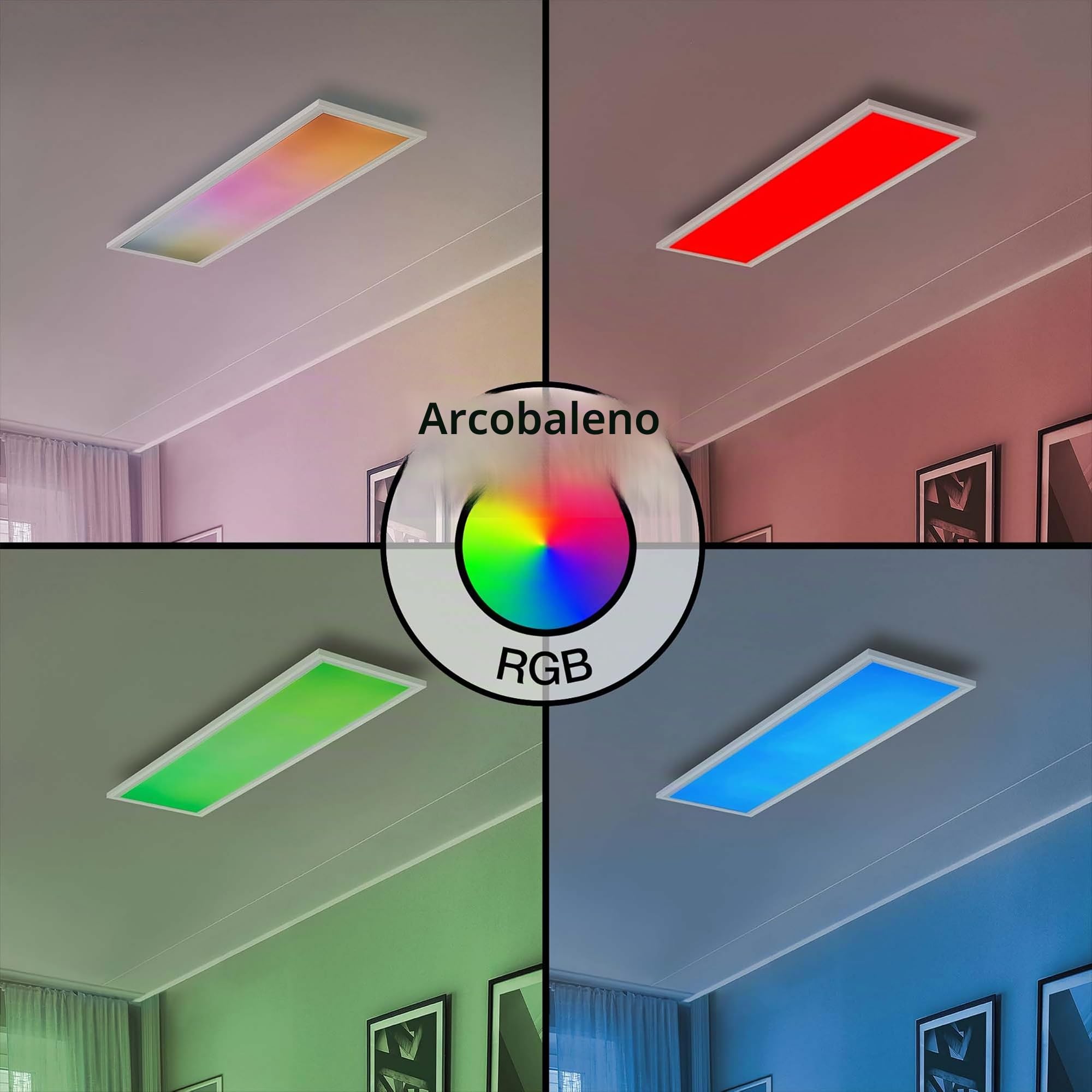 Lightbox Basic Pannello a LED per montaggio in superficie | 80 x 20 cm | dimmerabile tramite telecomando | pannello per parete e soffitto con luce frontale digitale a LED RGB e CCT (3000-6500 K) |