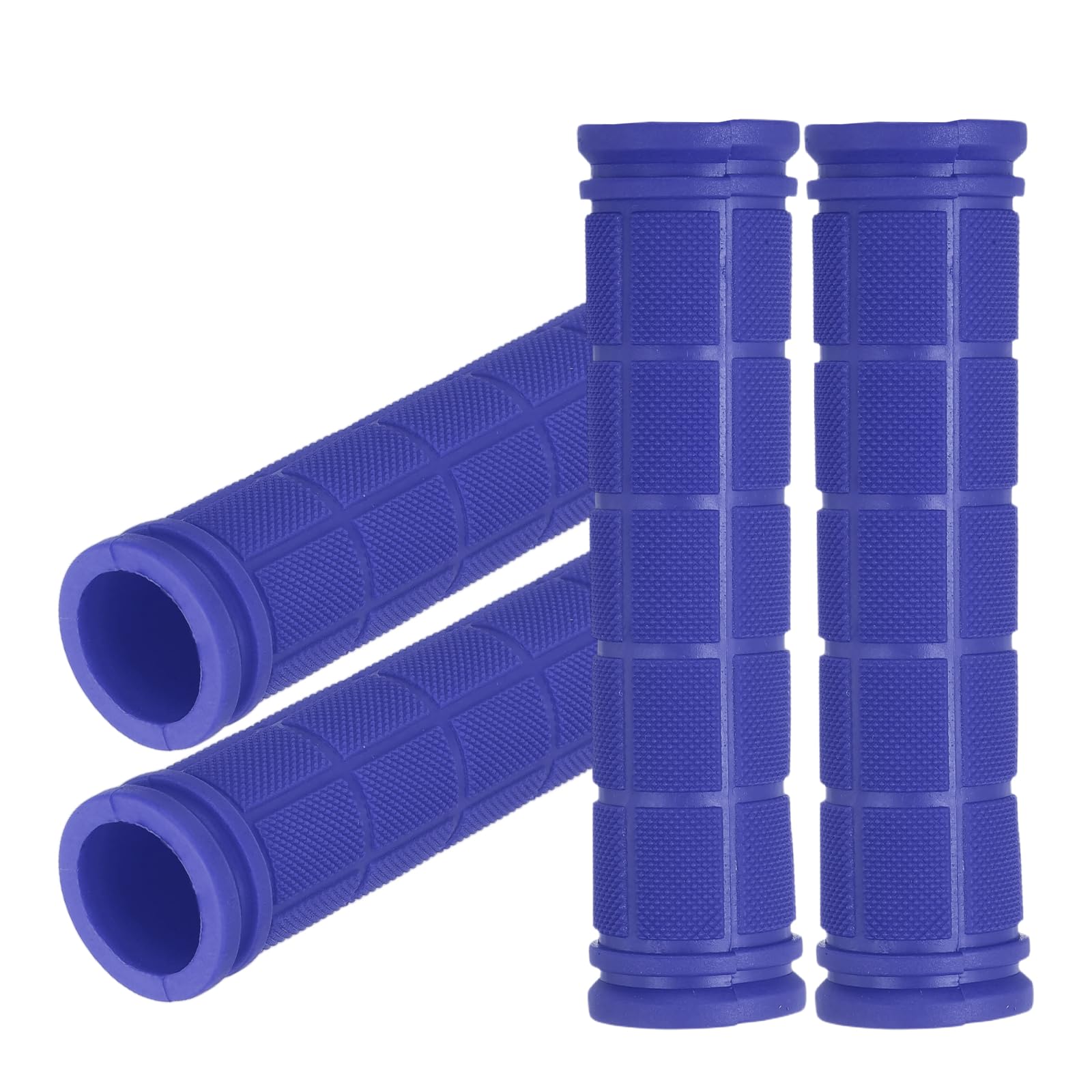 YELARXI Soft Rubber Handlebar Grips, Bicycle Handlebar Grips Bike Handle Bar Wrap Non-Slip 4.5 Inch & 2 Pair & Dark Blue - Fitting for (Mountain Bikes/Road Bicycles/Scooter)