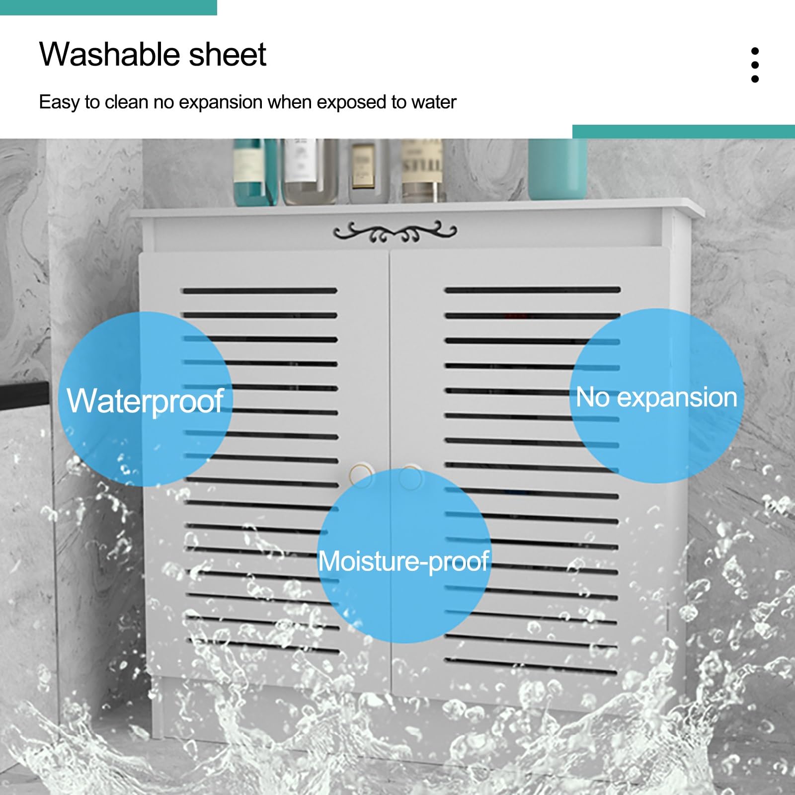 Generico Copritermosifone Bianco Moderno con ripiano portaoggetti - Elegante mobiletto riscaldante per l'arredamento della casa, Facile da Montare, Perfetto per Il Soggiorno (50x80x20 cm/19,68x31,49x