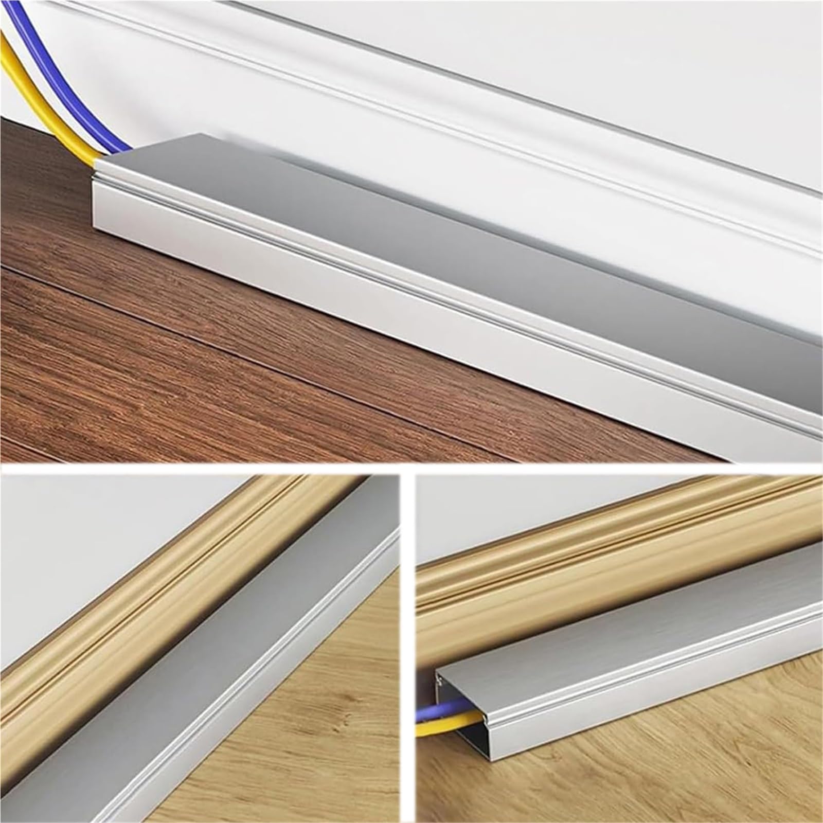 calpestabile passacavi Copricavi Per Pavimento In Acciaio Inox Da 50, 80, 100, 120, 150, 180 Cm, Canaline Per La Gestione Casa, Scuola, Ospedale, Protezione(L W H 180 x 4 x 2.5CM)