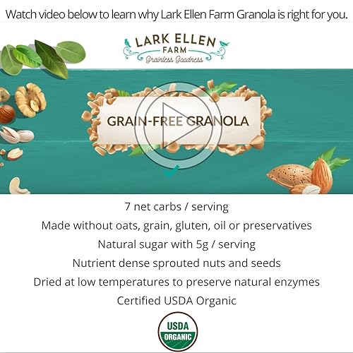 Miniatura 7 de Lark Ellen Farm Bocados de granola libre de granos, paleo deliciosos aperitivos veganos orgánicos certificados sin gluten y cereal hecho de nueces y