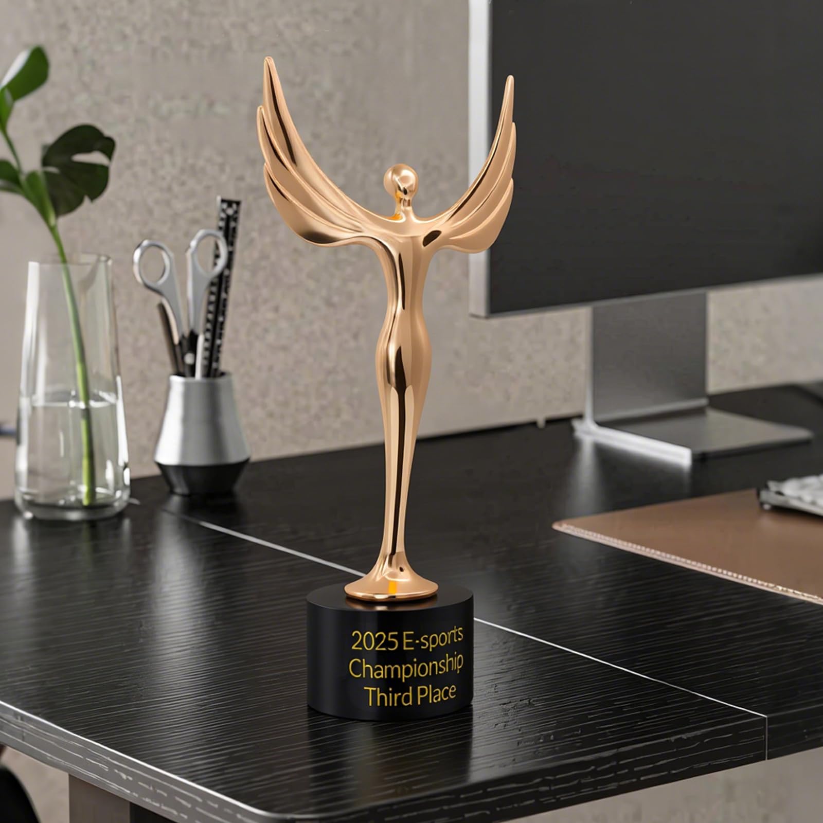 Trofeos Personalizados, Trofeo De Metal En Oro, Plata y Bronce con Grabado De Texto, Ideal para Ceremonias De Premiación, Competiciones y Logros Personales o de Equipo