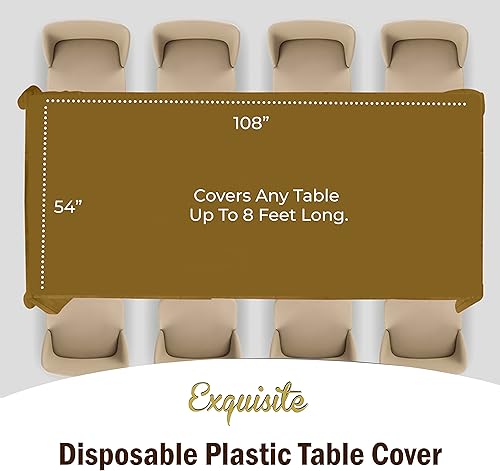 Miniatura 4 de Exquisite - Mantel redondo de plástico de 84 pulgadas, paquete de 12