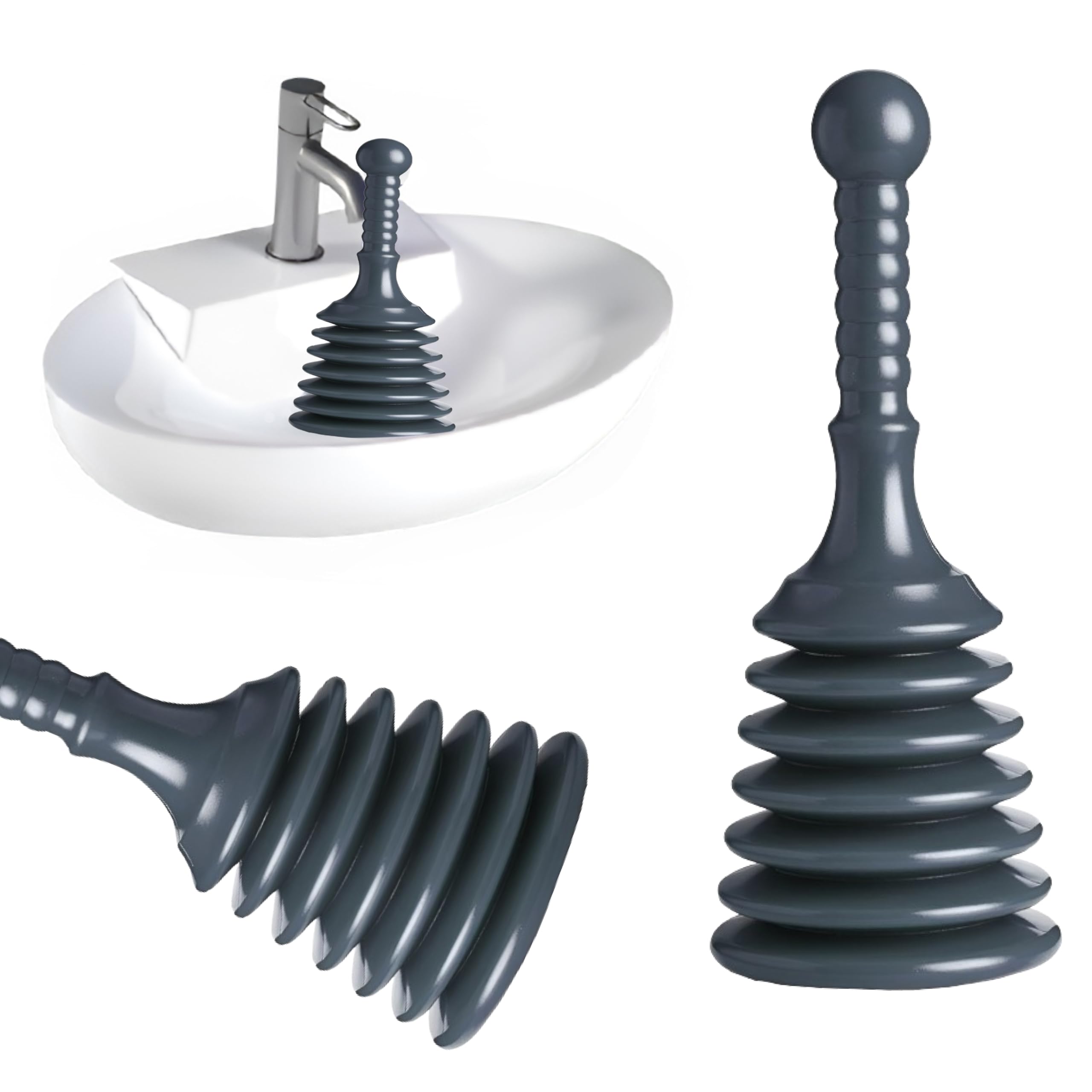 Ar Easy Buy Toilet Plunger for Drains and Sinks Powerful PVC Sink Plungers for Unblocking Quick & Effective Toilet Unblocker & Drain Plunger Tool for Kitchen, Bathroom & Shower