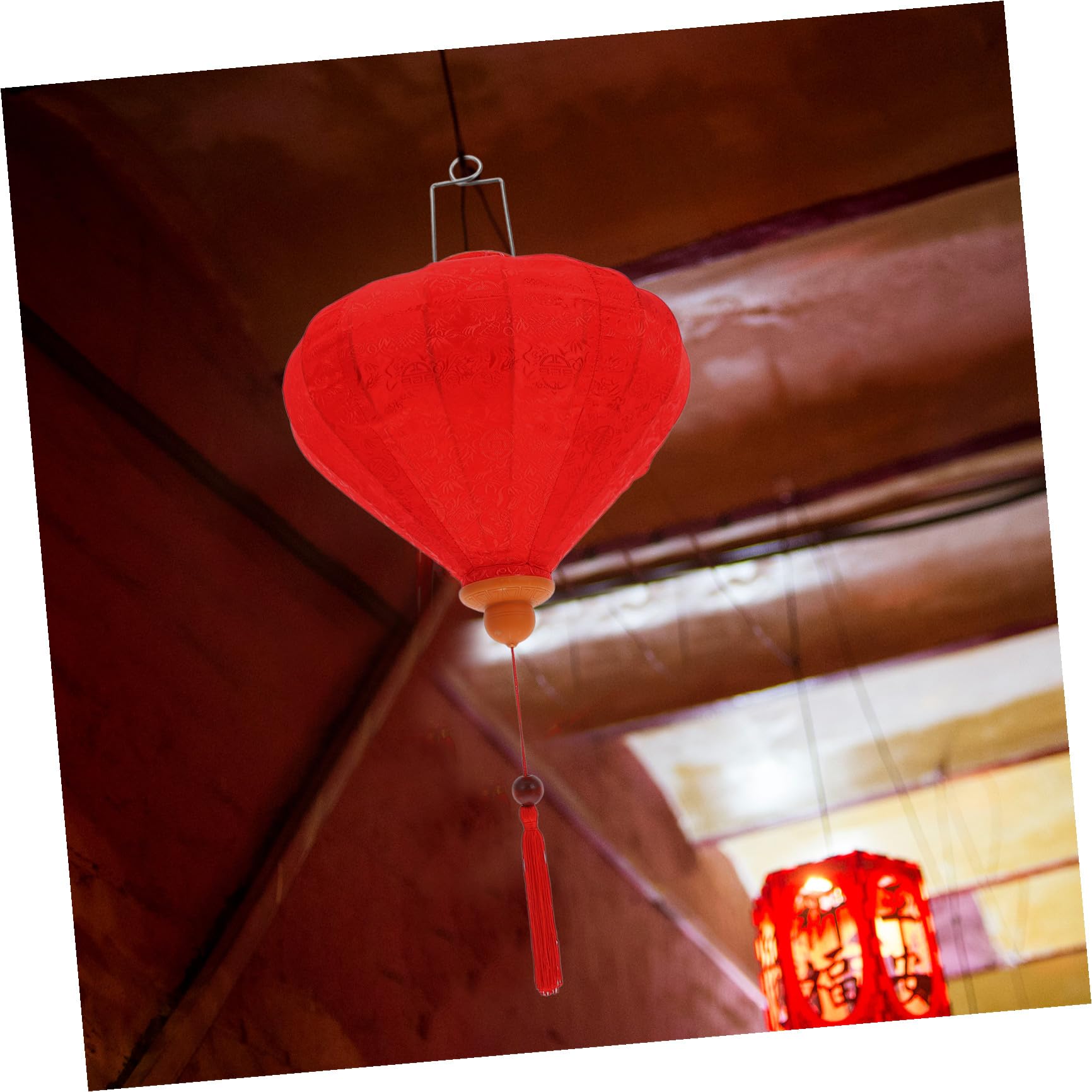 jojofuny Lanterna Vietnamita in Seta Rossa 30 CM a Diamante, Decorazione per Giardino e Matrimoni, Lampada Sospesa per Eventi all Aperto e Interni
