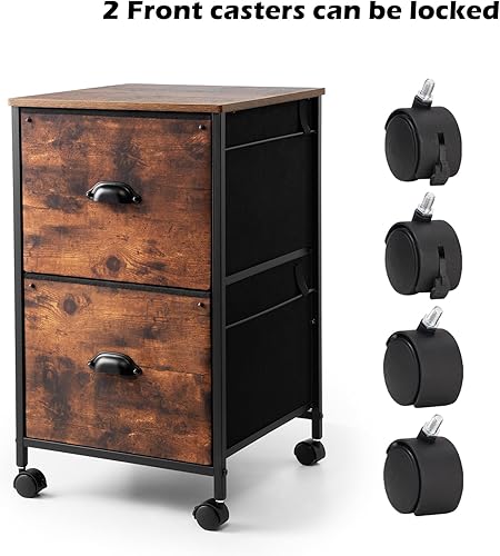 Miniatura 6 de TOPSKY Archivador móvil, archivador vertical de tela para tamaño carta (negro, 2 cajones)