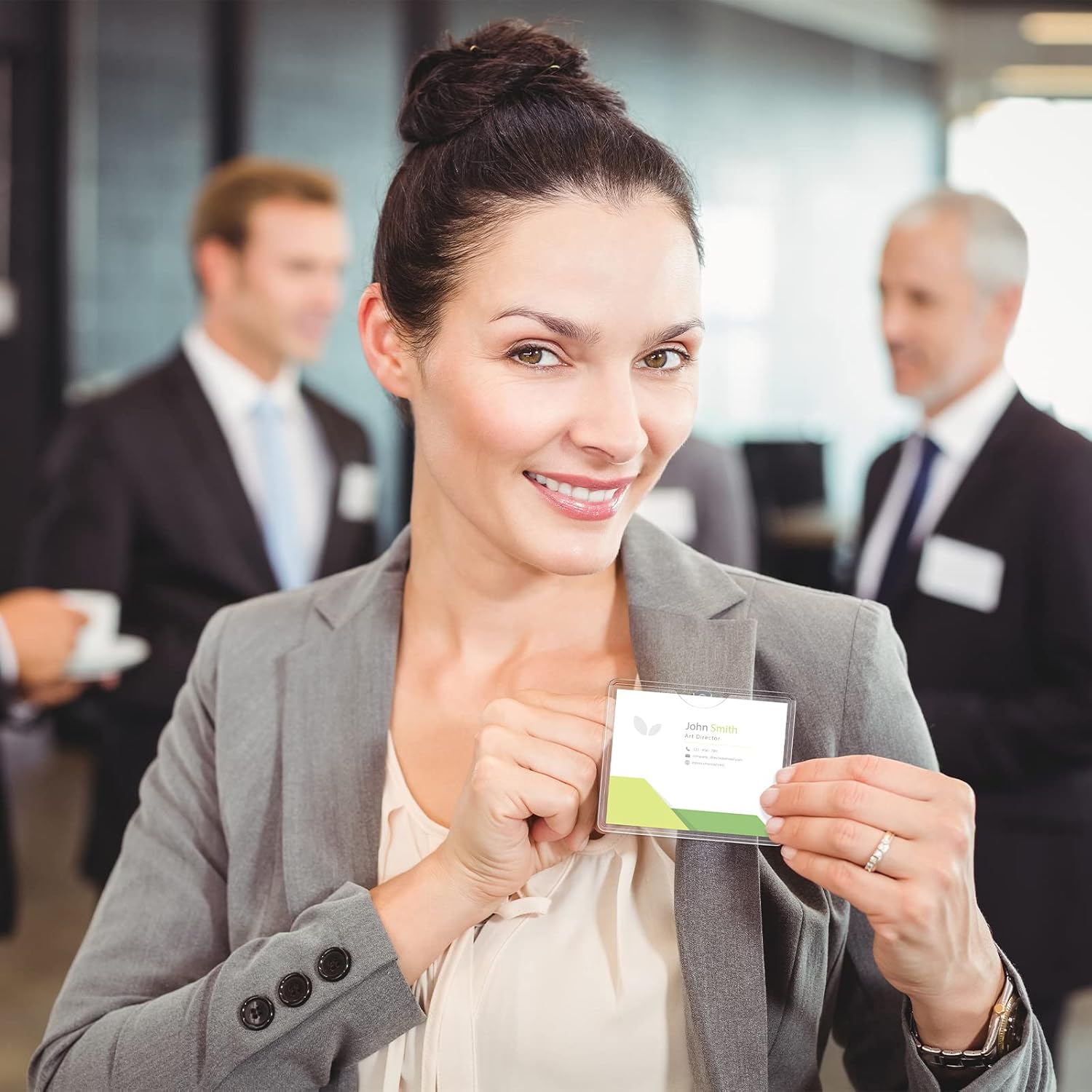 Eaasty 100 Pcs Clear Name Badge Holder with Clip ID Tags Holders for Badges PVC Waterproof Horizontal Name Badges with Clips for Teacher Office Employee 2.25 x 3.5 Inch - Image 4