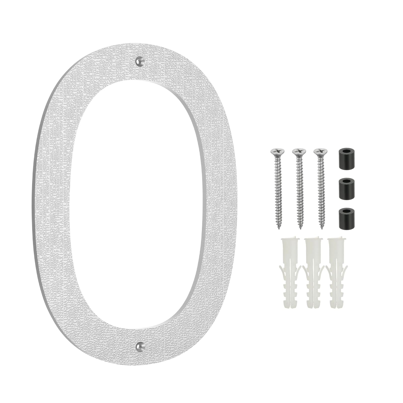 PATIKIL 12 Inch House Numbers for Outside, Number 0 ABS Plastic Texture Floating House Number Modern Mailbox Address Door Numbers with Nail Kit for Outdoor Residential Street, Silver Tone โ image 1