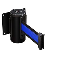 Vista 10 de Crowd Control Warehouse - Barrera de cinturón retráctil de montaje en pared fija Serie CCW WMB-125 - 11 pies, cinturón morado con caja de acero negro