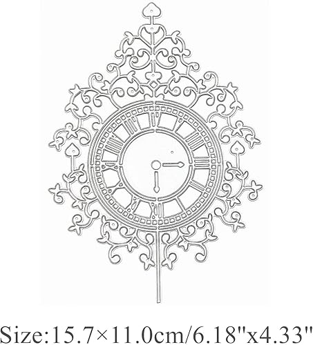 Miniatura 2 de Relojes de encaje grandes con marco de metal troquelado, relojes de flores de encaje, plantillas de marco, tarjetas de manualidades, troqueles de