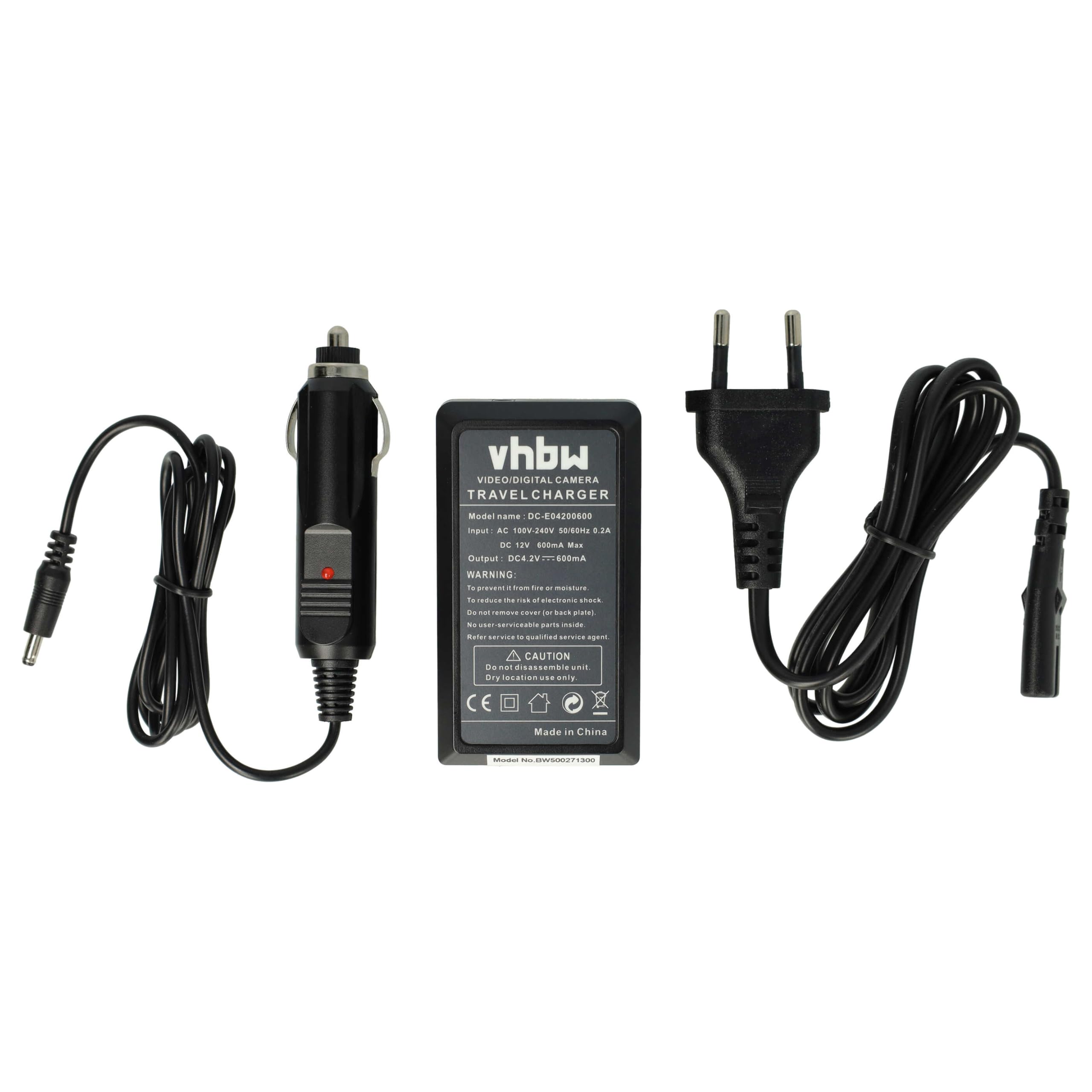 Caricabatterie Vhbw Per Canon CB-2LCE – Stazione Di Ricarica Con Spia LED, Alimentatore 220V E Cavo Auto 12V, Per Batterie Fotocamera Reflex