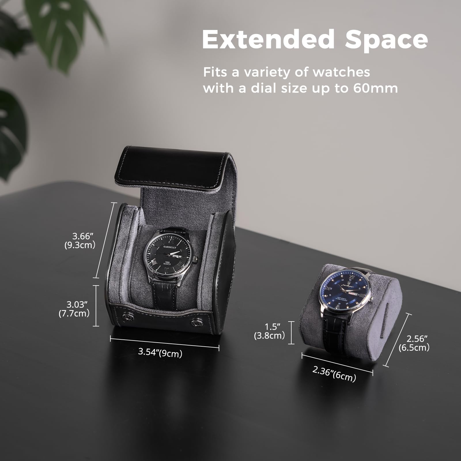 ProCase Uhrenrolle für 1 Uhr, Uhren Reiseetui Uhrenkoffer-Rolle Travel Watch Box Case Uhrenaufbewahrung Reise Uhrenetui- Schwarz