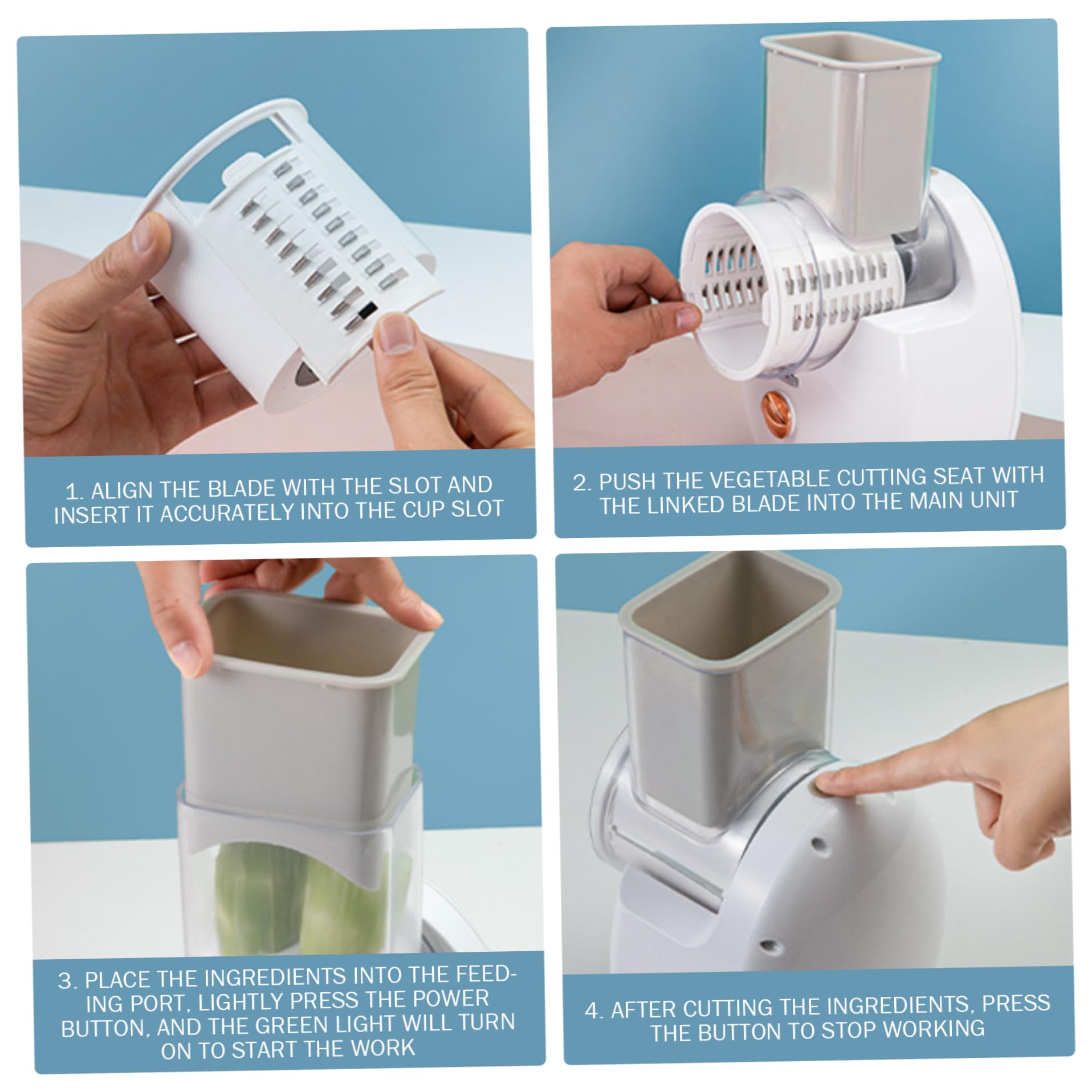 Râpe à fromage électrique Râpe à fromage automatique amovible avec 3 lames de formes différentes rechargeable par USB pour fruits et légumes électrique