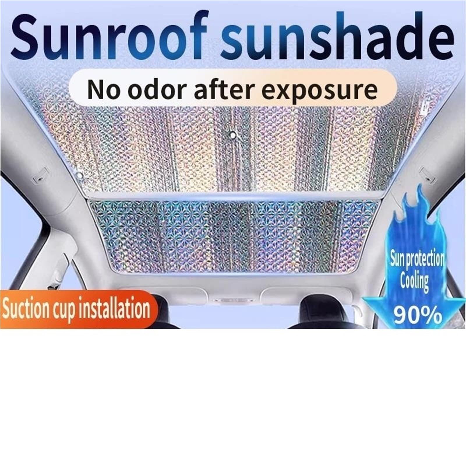 1X Schiebedach-Sonnenschutz Geeignet Für VW Für Golf Mk6 2010~2014 2012 2013 Auto-Panoramadach-Hitzeschild-Fenster-Sonnenschutz Anti-UV Autoscheibenabdeckung Gegen(Silber)