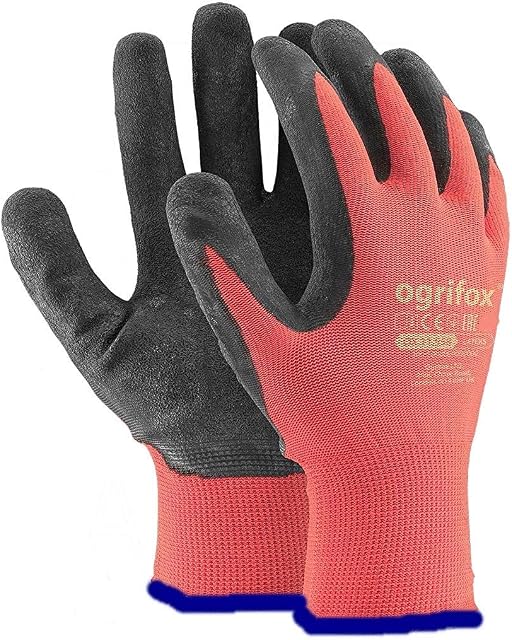 24 PAIRS NEW LATEX COATED WORK GLOVES SAFETY DURABLE GARDEN GRIP BUILDERS (L-9)