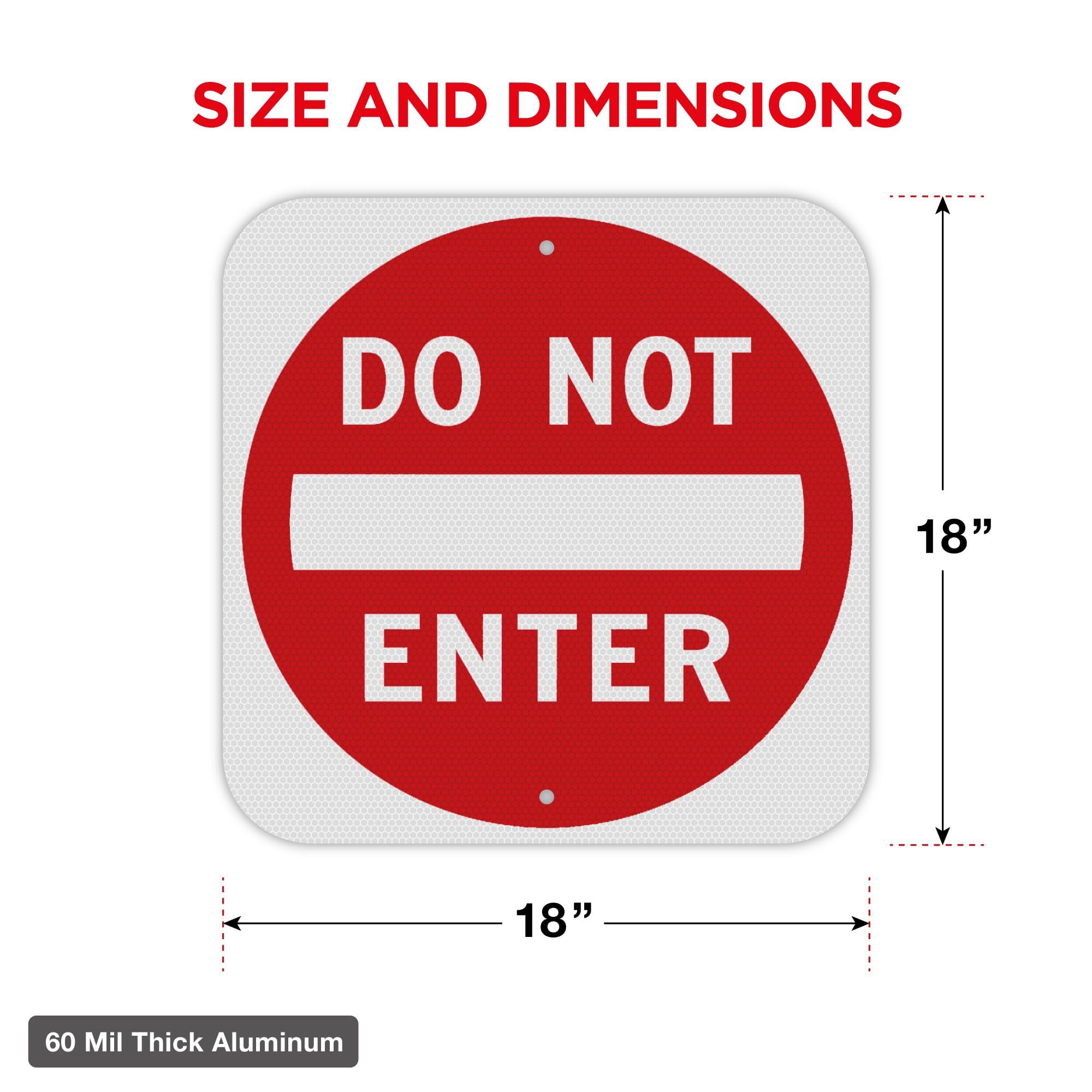 DO NOT ENTER ロードサイン 看板 Olanzu Do Not Enter Sign 18x18 – 60 Mil Heavy-Duty Aluminum