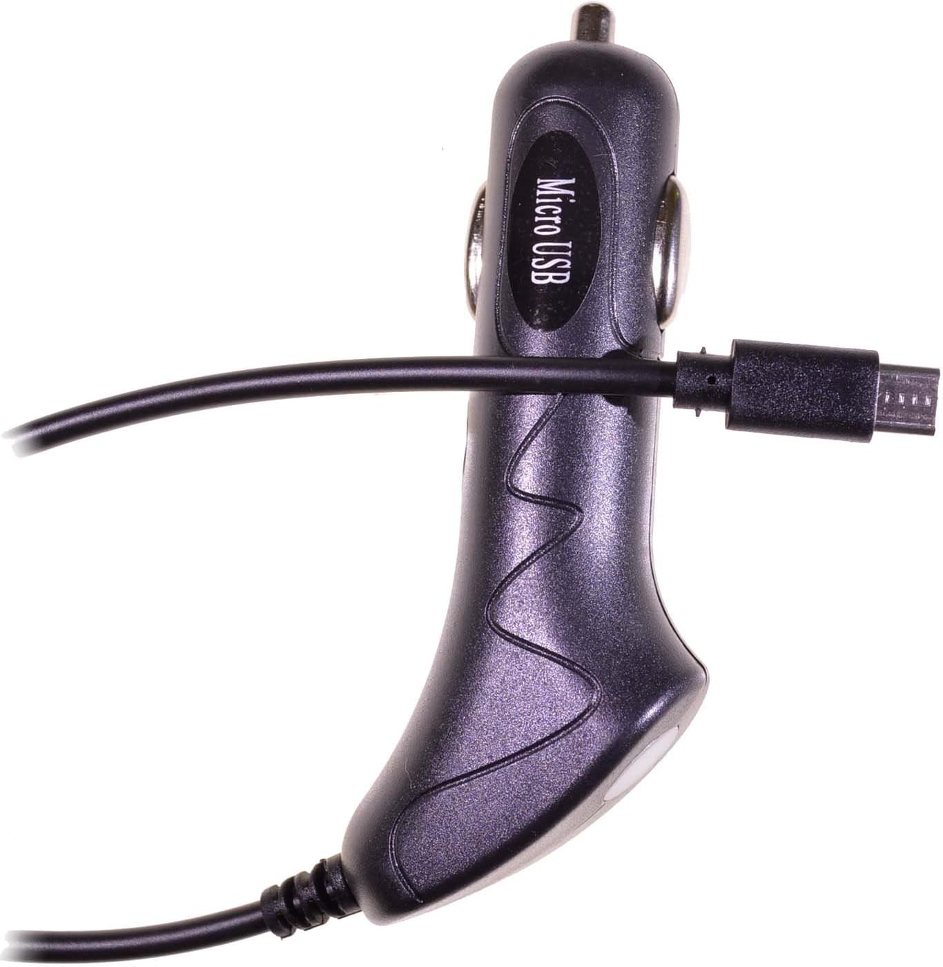 Plug-in Car MicroUSB Travel Charger with Premium Ic Chip for LG 450 lg450 Alcatel A392G, BIG Button Flip, Kyocera Dura XV, LG 236C, LG Revere 3, Samsung ConvoyTM 3, Gusto 3 + Livemylife Wristband