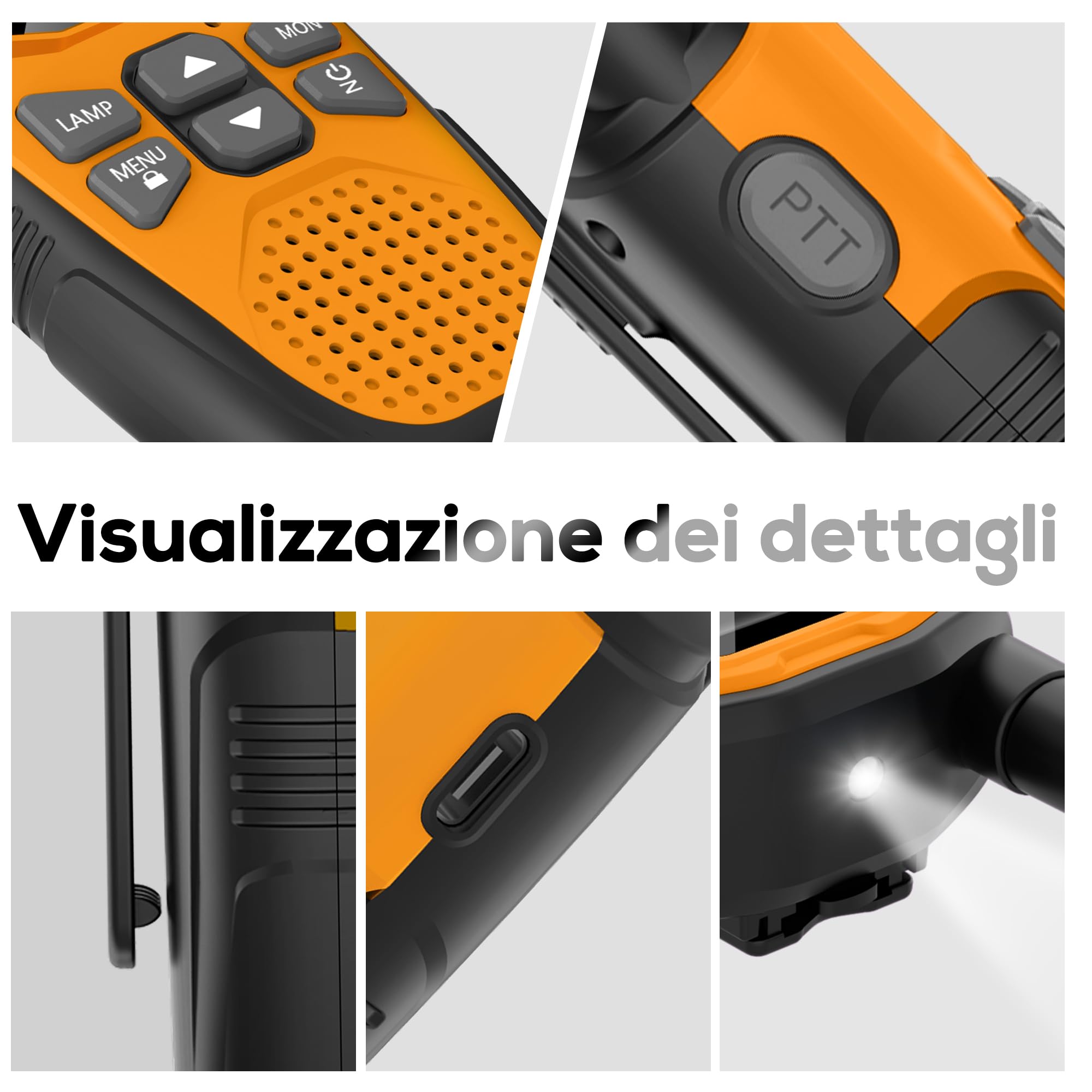 Walkie-Talkie Bambini Ricaricabili,NXGKET Radioline Woki Toki 16 Canali,Caricabatterie USB di tipo C,Con Torcia per Giochi all'aperto Campeggio Escursionismo,Regali per 3-12 Ragazze o Ragazzi