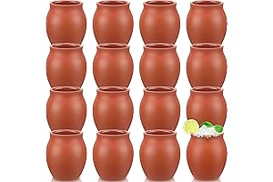 Set of 16 (3oz) Cantaritos de Barro Mexicanos Mini Cantaritos Shooters
