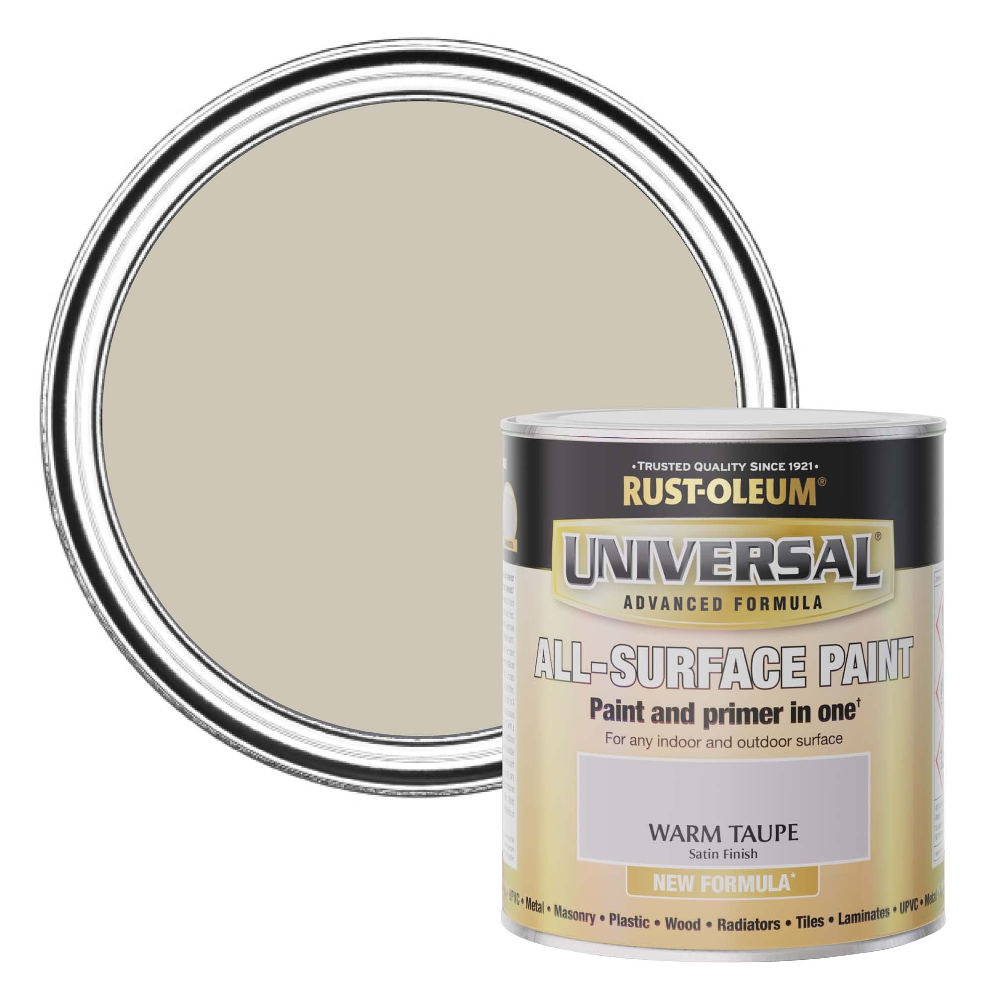Rust-Oleum Warm Taupe Universal Paint & Primer Satin 750Ml
