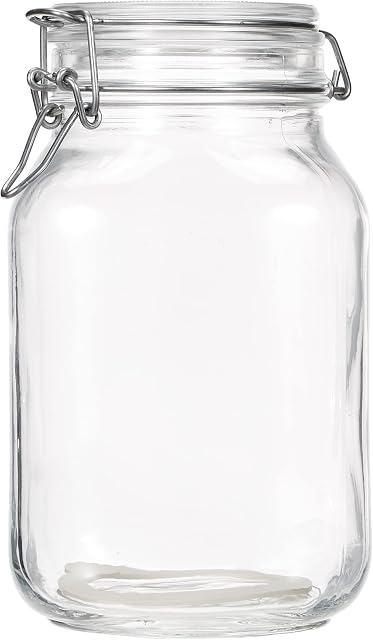 Bormioli 2 Litre Glass Storage Jar with Lid and Metal Clasp