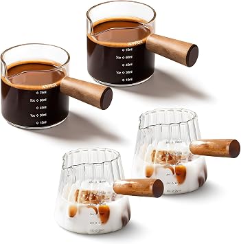 YARRAMATE 2 Pack 100ML Glass Measuring Cups & 180ML Glass Measuring Cups