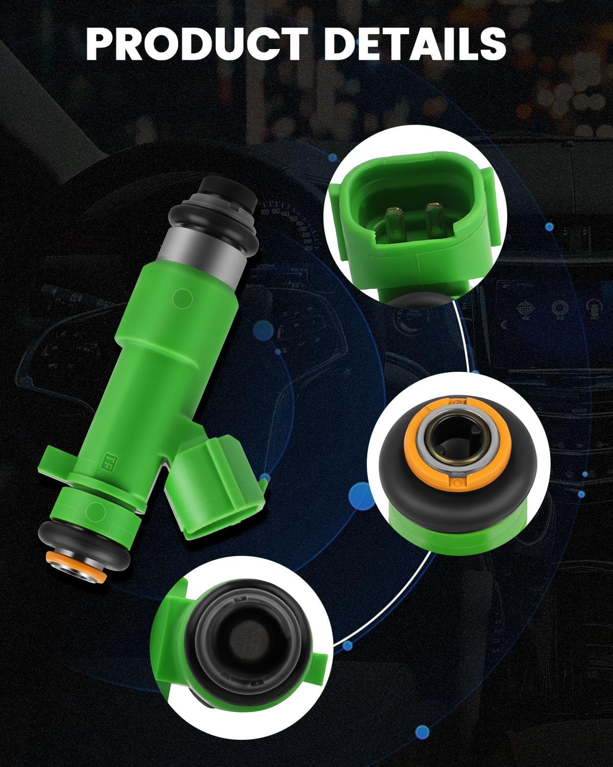 Fuel Injectors ECCPP 6 pcs 12 Holes Fuel Injector Kit 16600-JK20A fit for 2008-2012 for Infiniti EX35 3.5L, 2007-2014 for Nissan Altima 3.5L, 2009-2014 for Nissan Maxima 3.5L