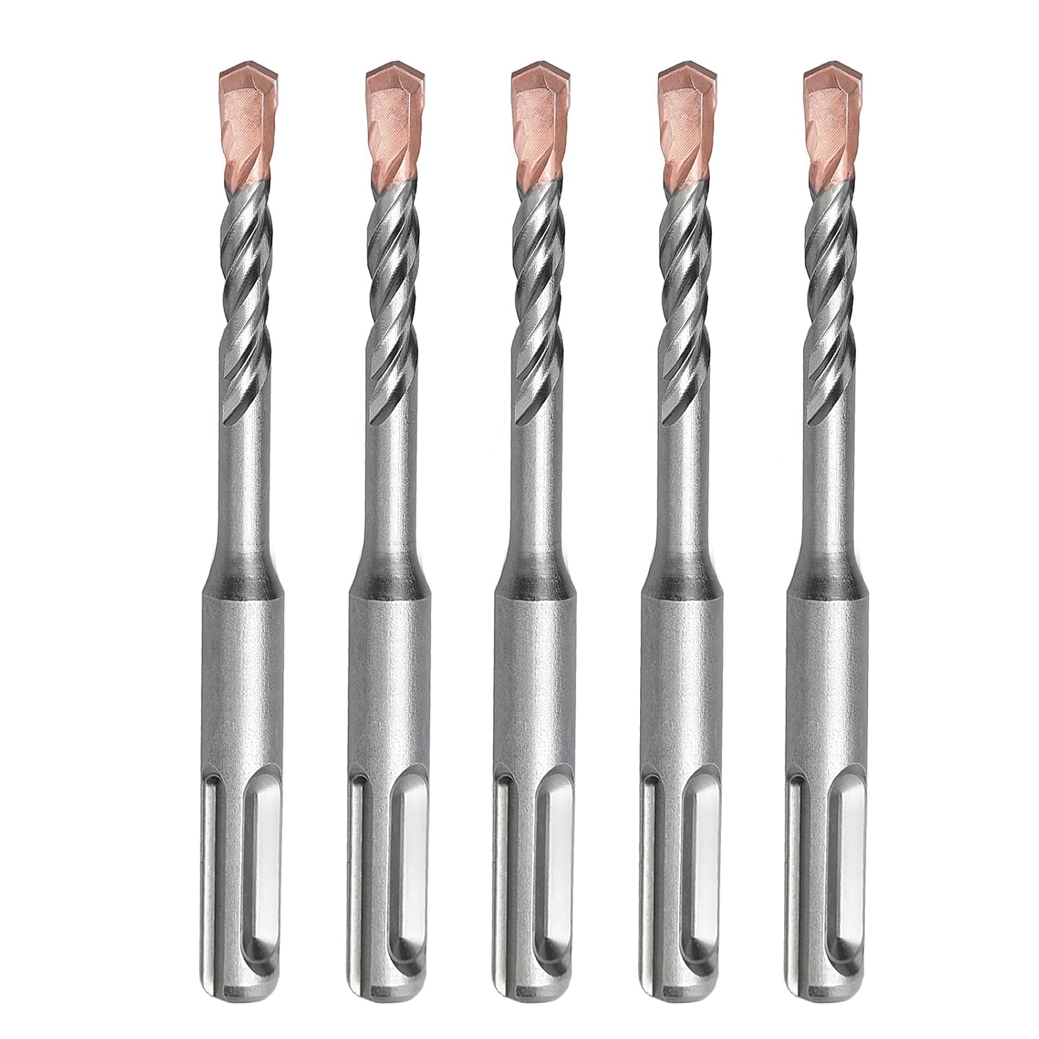 5 Pack 3/16" x 4.33" SDS Plus Masonry Drill Bit, 5x110mm Rotary Hammer Drill Bit,Concrete Drill Bit for Concrete, Brick, Block,Wall (5 Pack, 3/16" x 4.33" （5x110mm）)