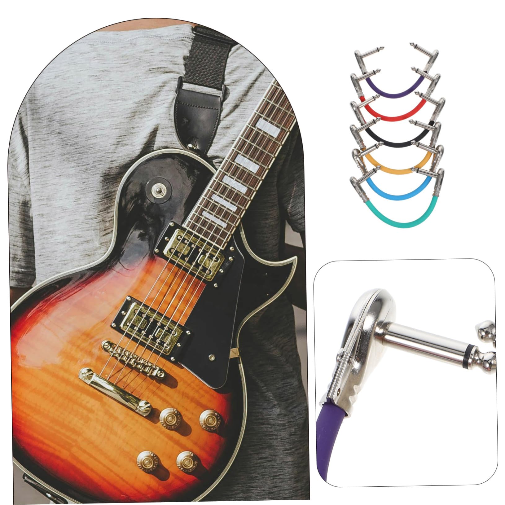 ibasenice 6piezas Cables Para Guitarra Eléctrica Transmisión De Sonido Clara Duradero Plug-and-play