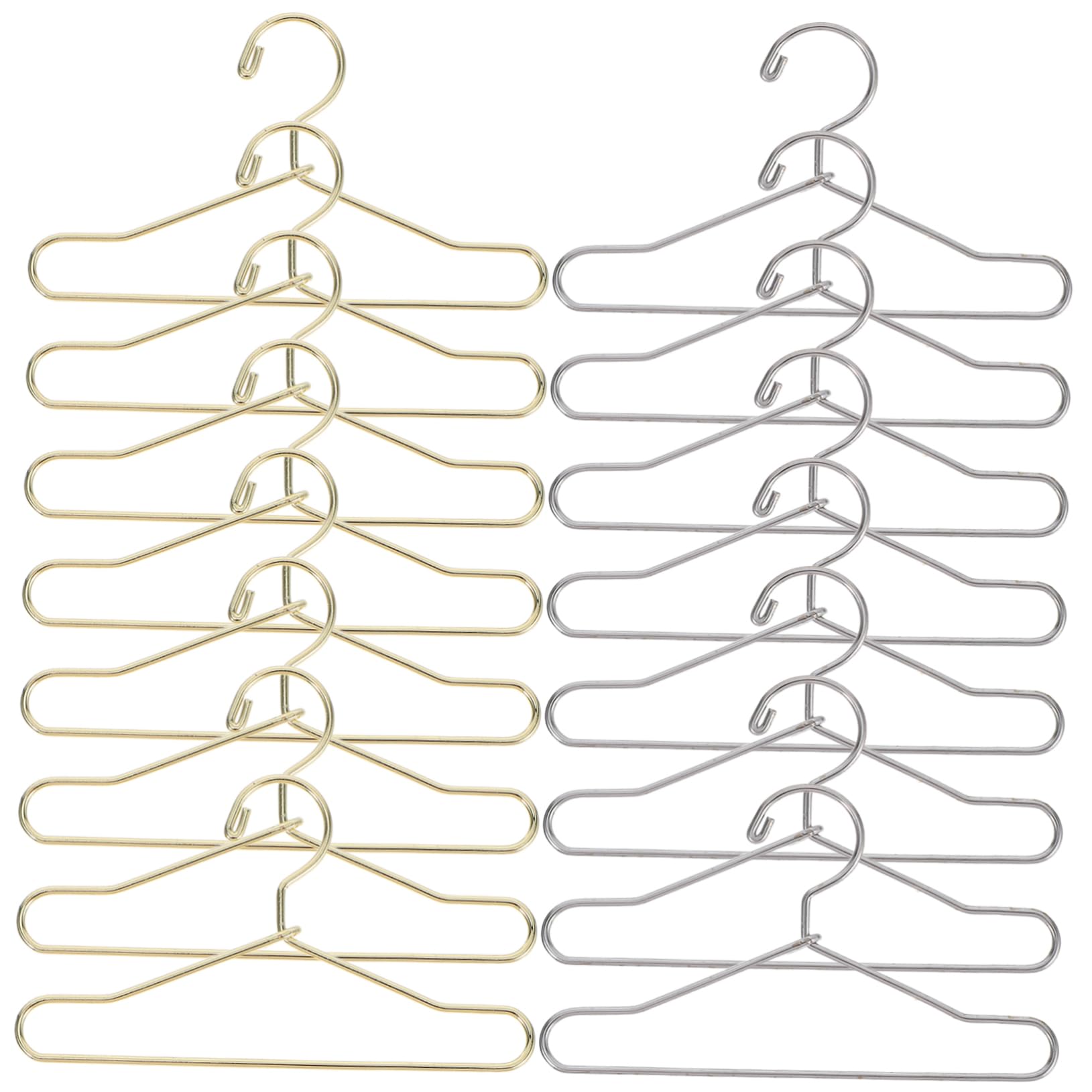 BESPORTBLE 20pcs Wire Doll Clothes Hanger - Miniature Doll Dresses Skirts Hangers Accessories for Dollhouse Organizing Gown Outfits