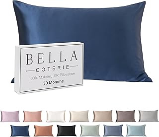 Bella Coterie Luxury Silk Pillowcase for Hair and Skin | 30 Momme | 100% Pure 6A Mulberry Silk | Super Soft | Perfectly Pl...