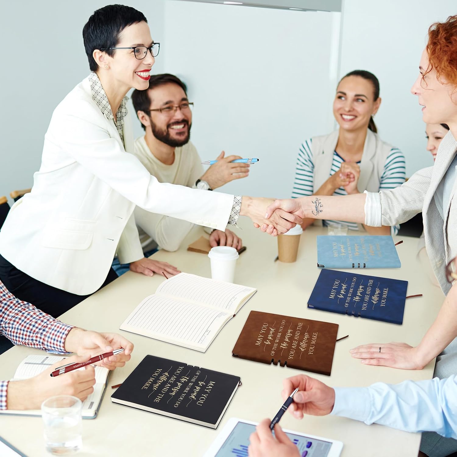 Booson 20 Pcs Employee Appreciation Gifts Bulk Thank You Leather Journals Inspirational Ballpoint Pens Motivational Notebooks for Team Nurses Volunteers Retirement Coworker Leaving Gifts (Novel) - Image 5