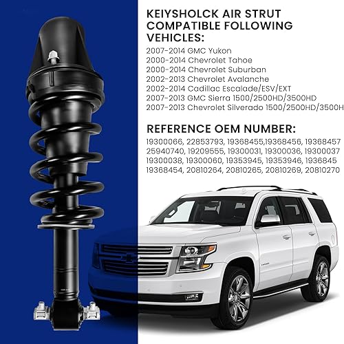 Miniatura 7 de Suspensión neumática delantera de repuesto para Chevrolet Tahoe/Suburban, 02-14 Escalade/ESV/EXT, 07-13 GMC Sierra/Chevrolet Silverado
