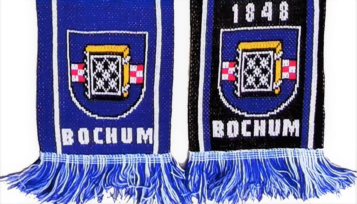 Bochum scarf (skyline, stadium), football scarf, cult scarf, souvenir scarf, Bochum fan item, Blue, White, 145 - Image 3