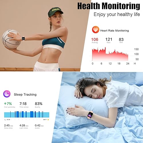 Miniatura 4 de Reloj inteligente para hombres y mujeres, 1.96 pulgadas HD Fitness Tracker Running Watch (respuestahacer llamadas), IP68 resistente al agua,