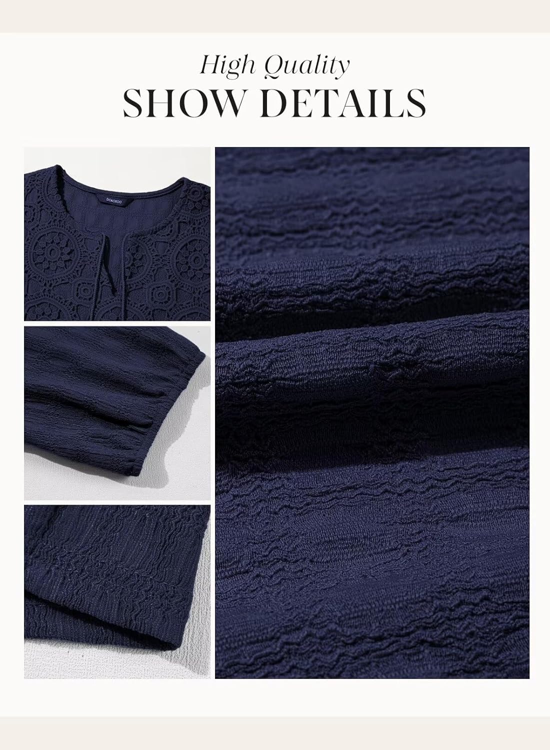 Dokotoo Womens Dresses Summer V Neck Drawstring Embroidered Half Sleeve Mini Dress Boho Dresses for Women 2026 Sundresses - Image 6