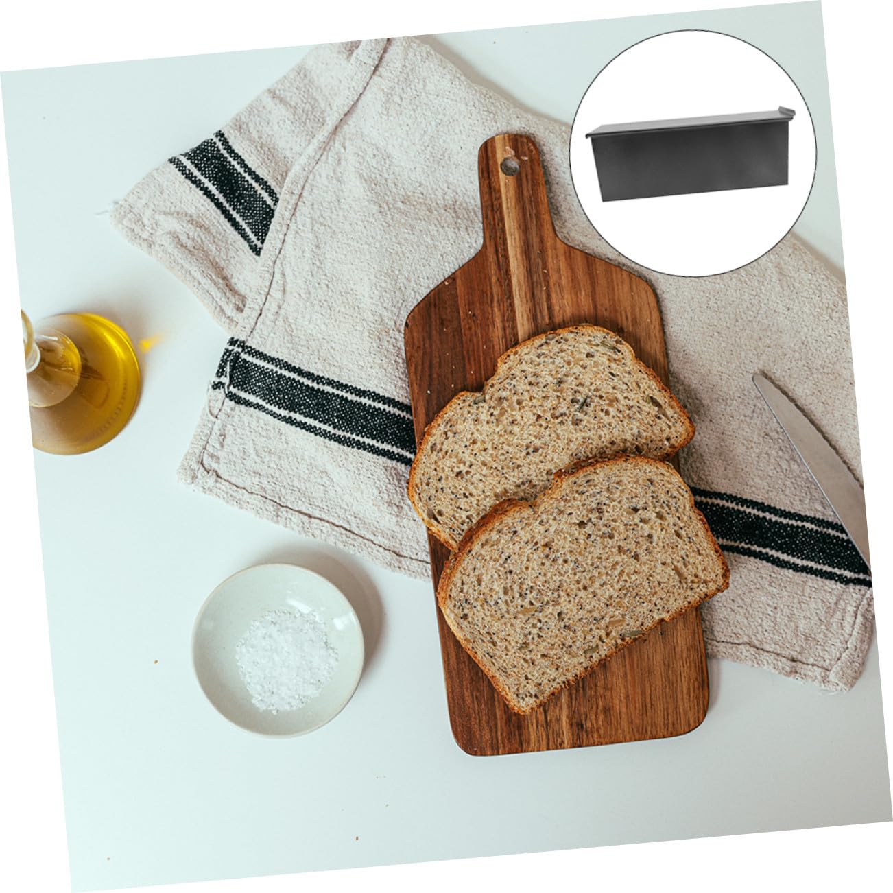 Antihaft Toastform aus Eisen mit Deckel, Schwarz, zum Backen | Tragbar, Leicht zu Lösen und Reinigen, Kompakt Verstaubar, für Käsekuchen und Burger