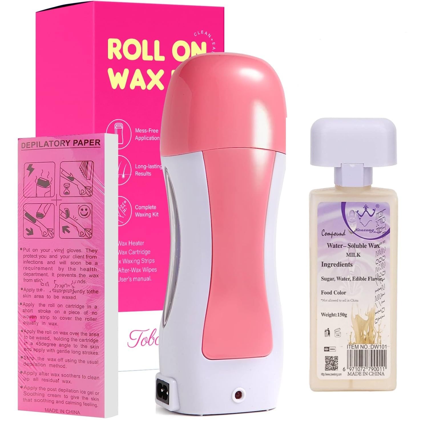 Wax Heater Machine Roll on Wax Hair Removal Wax Kit Wax Heater machine Wax Refill Cartridge Wax Strips With Wipes Waxing kit for Women Wax(Pack of 5) (wax Roller Heater Machine Combo) (Wax Kit) (B0DG91RHTZ) Amazon Price History, Amazon Price Tracker