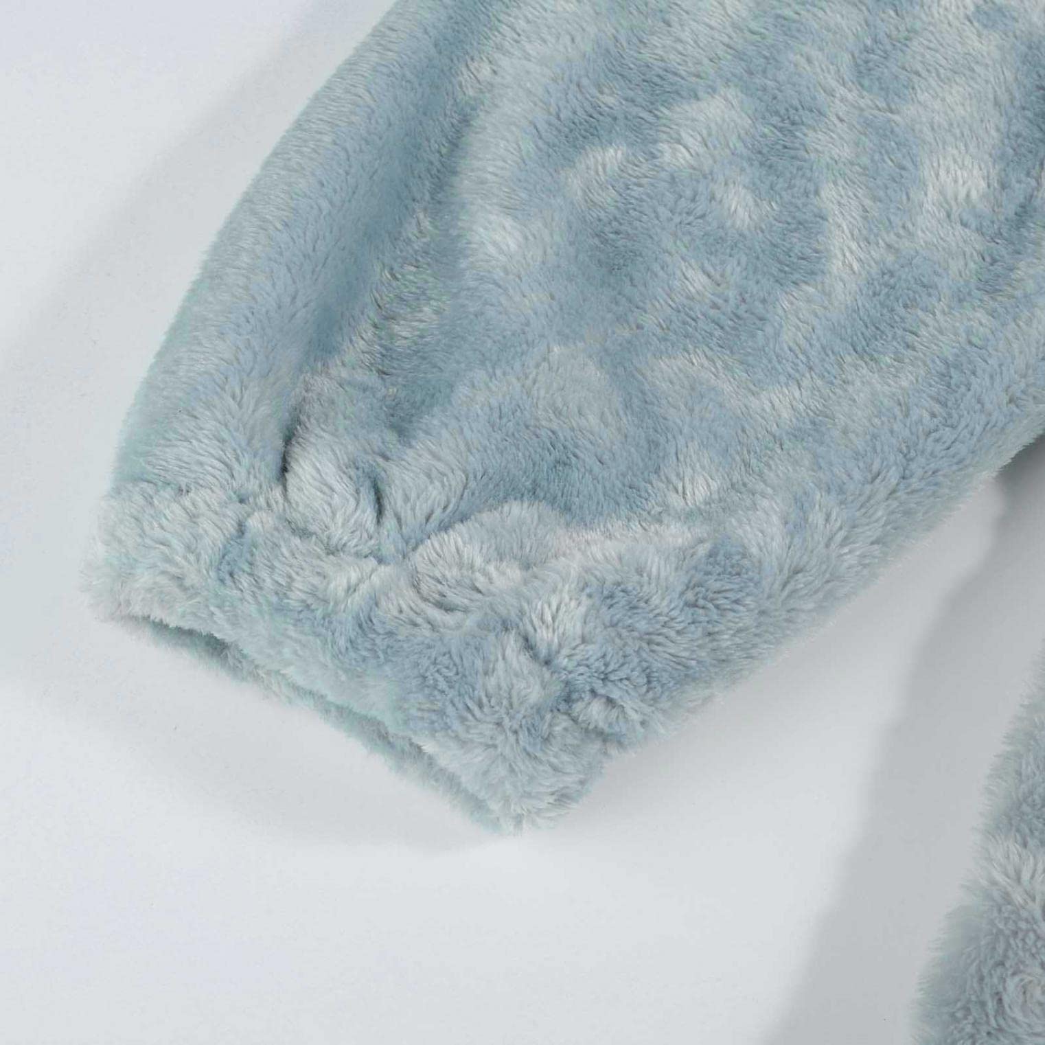 IQYU Albornoz de mujer con cierre de cremallera, bata de rizo para mujer, largo, mullida, de algodón, cálido, de rizo, de manga larga, para sauna, Ablau., XL