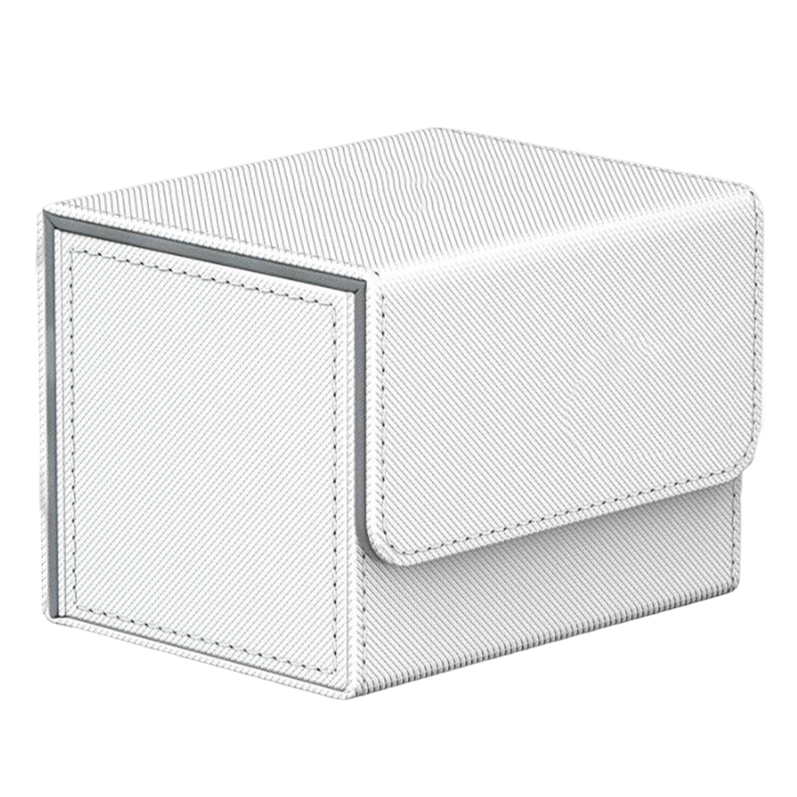 Pleayietoopiatiey Caja organizadora de cartas, soporte de almacenamiento estándar para tarjetas de juego, blanco, 104 x 83 x 73 mm