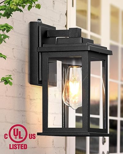 Miniatura 3 de VIANIS Luces negras para exteriores del atardecer al amanecer para casa, paquete de 2 luces de pared al aire libre, luces de porche impermeables