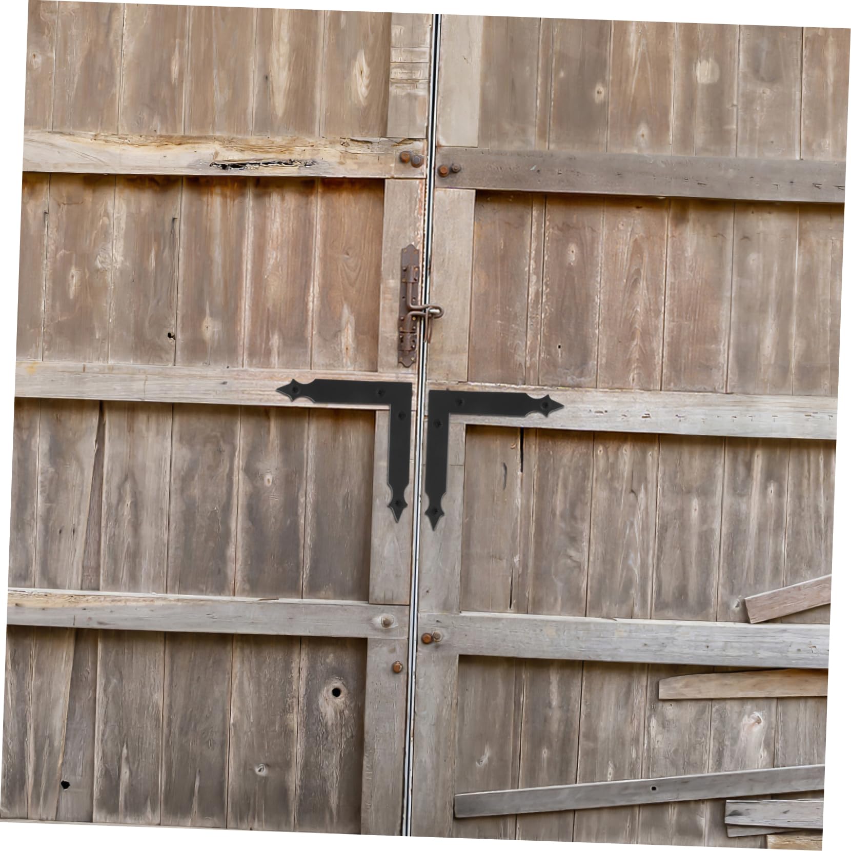 SOLUSTRE Staffa Angolare in Acciaio al Carbonio Nero Stile Rustico Fattoria 4 Pezzi per Porte da Garage e Cancelli da Giardino con Vite per Uso Sicuro e Versatile