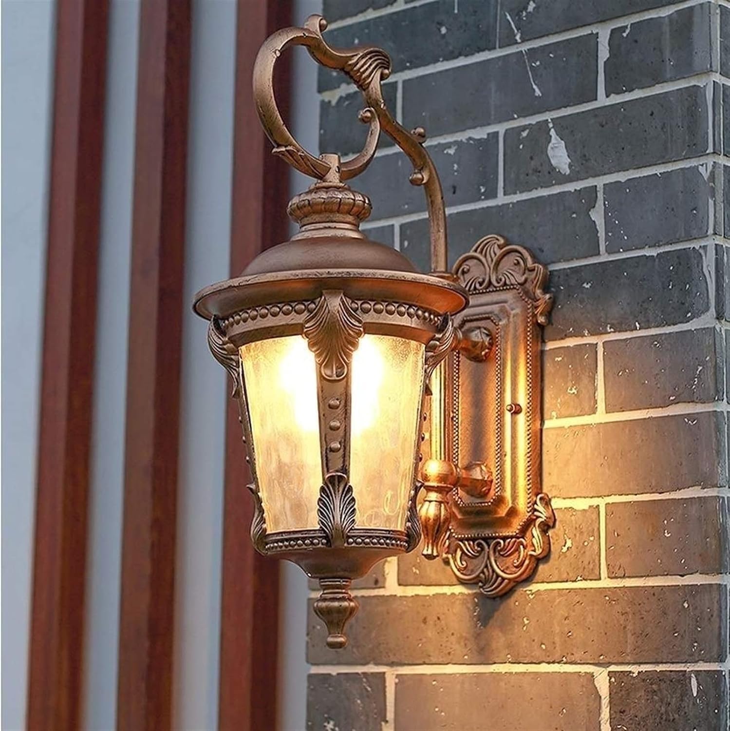 Luminaire extérieur étanche E27 applique murale aluminium style lanterne pour mur