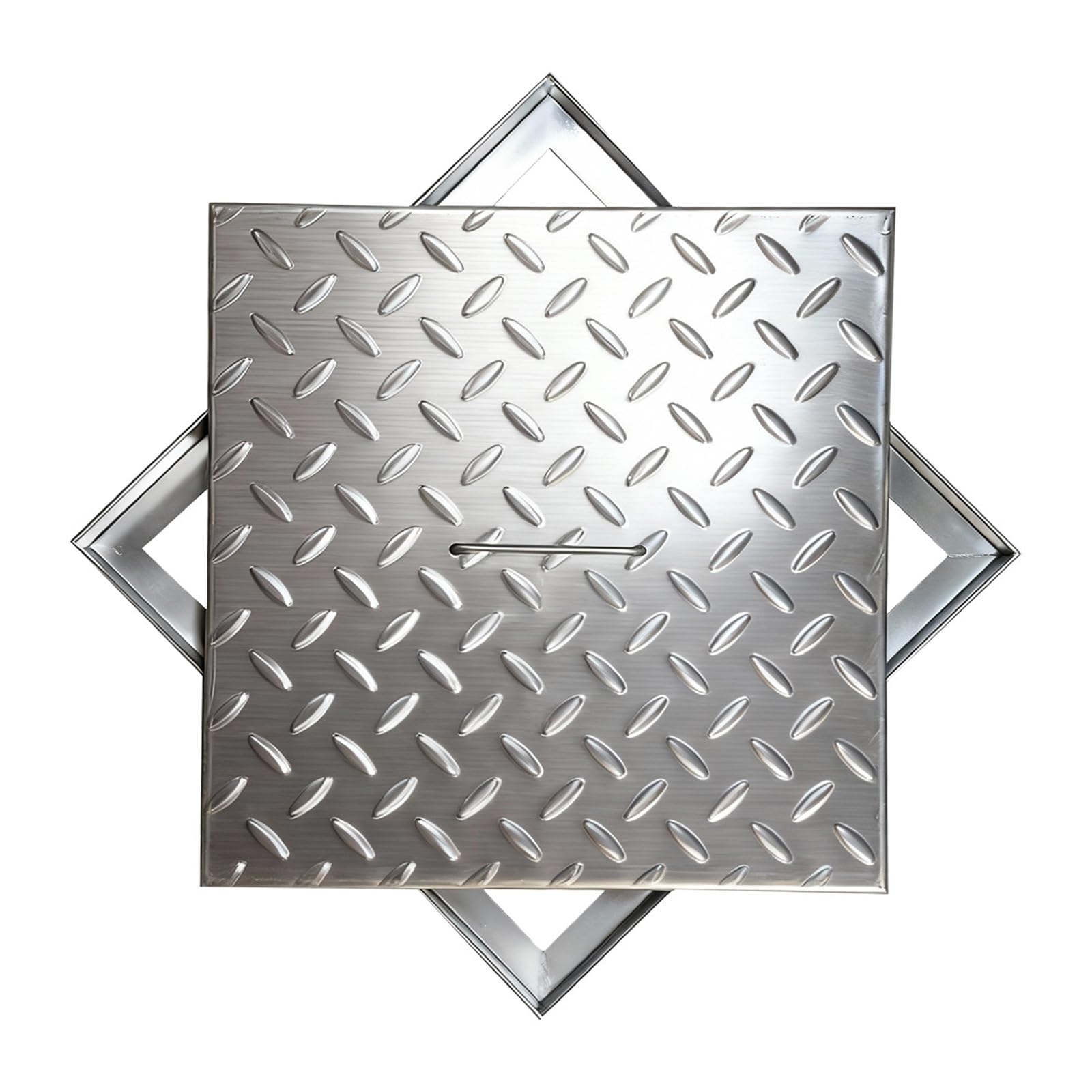 WXPGFEQ NonSlip Stainless Steel Manhole Cover Draina Grate with e and Handle Access Lid for Patio Garden and Park (60x60x2.5cm/24x24x1in)