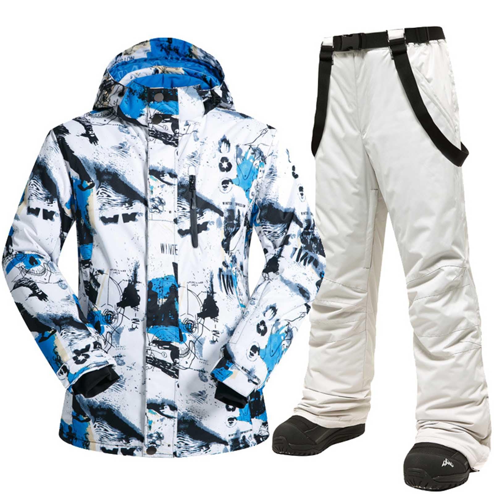 Generico Donna e Uomo Tuta da Sci da E Pantaloni Set Tuta da Neve Isolata Antivento Cappotto da Neve Invernale Caldo per Snowboard Tuta Neve Tuta da Neve Uomo Completa