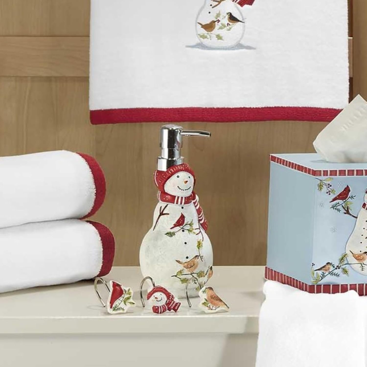 Avanti Linens - Lotion Pump/Soap Dispenser, Durable Hand-Painted Resin, Countertop Accessories, Christmas Home Decor (Holiday Cheer)