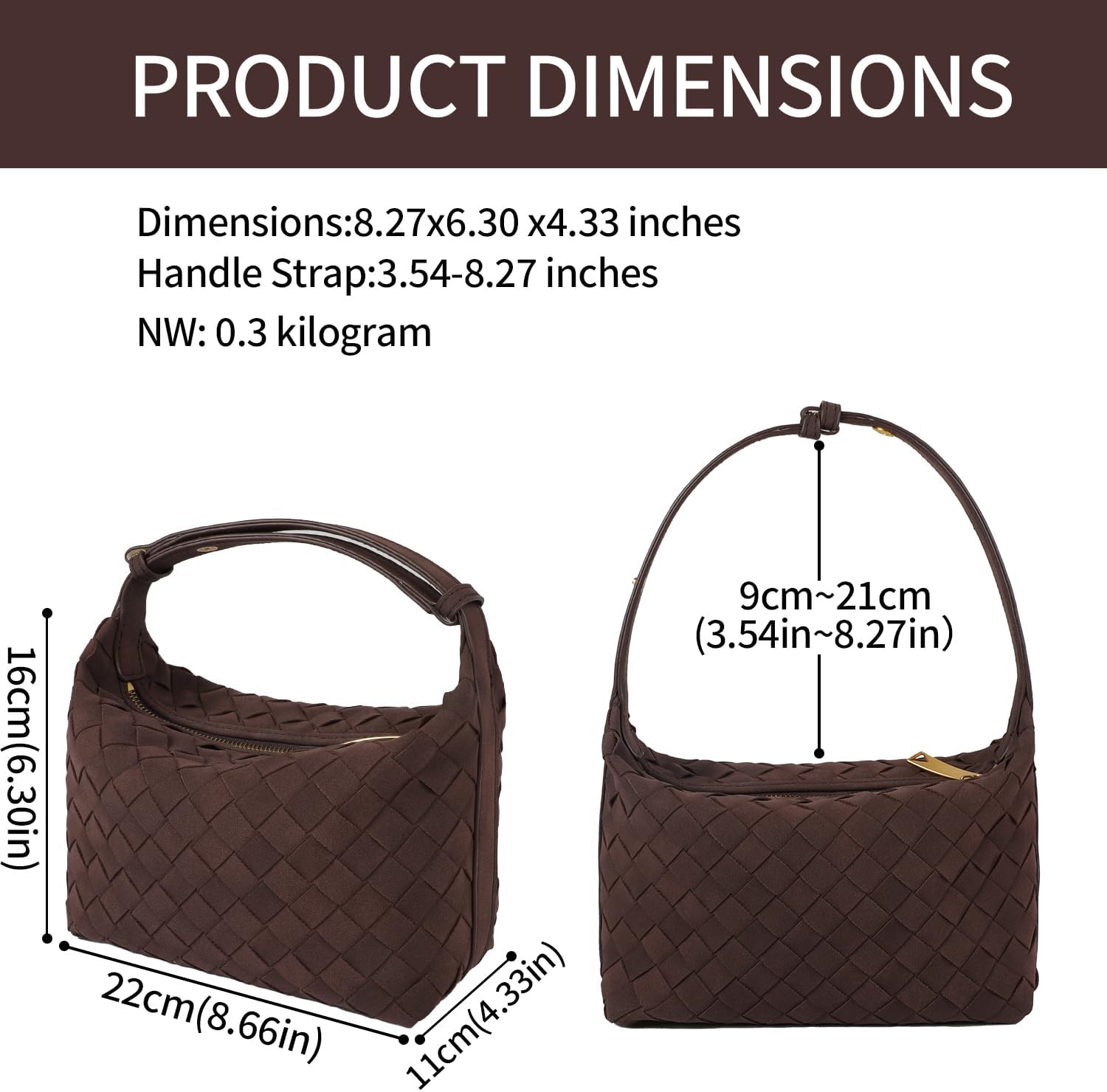 Suede Purse Bag for Women, Vintage Hobo Handbag Small Shoulder Bag with Adjustable Strap and Hobo Bag - Image 4