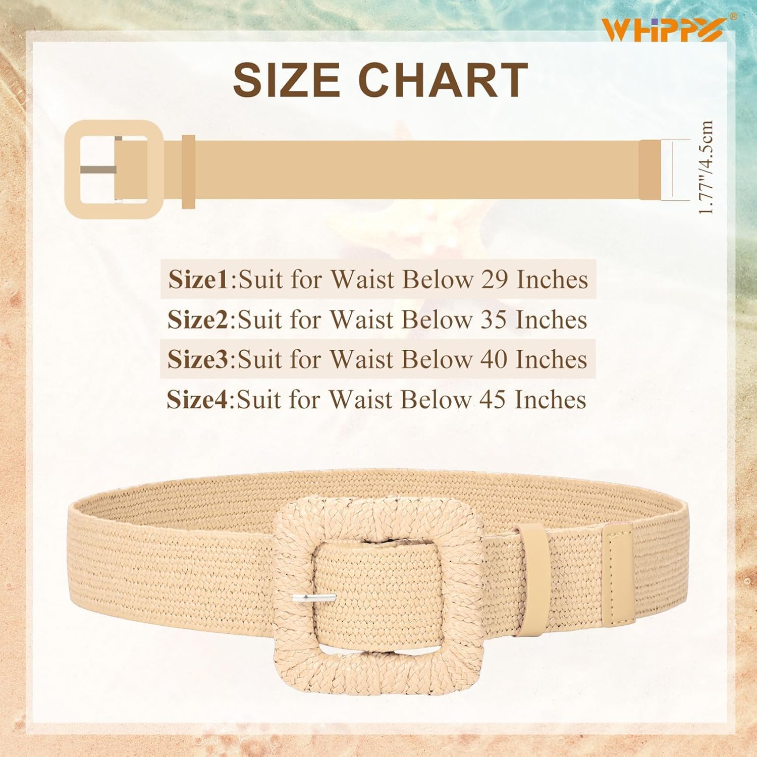 WHIPPY 3 Packs Women Straw Woven Elastic Stretch Waist Belts Fashion Boho Braided Skinny Ladies Dress Belt - Image 4